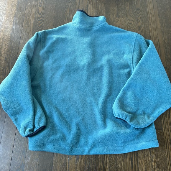 Woolrich Fleece Pull Over Sweater Turtle Neck Buttons Women’s XL Blue - Picture 10 of 10